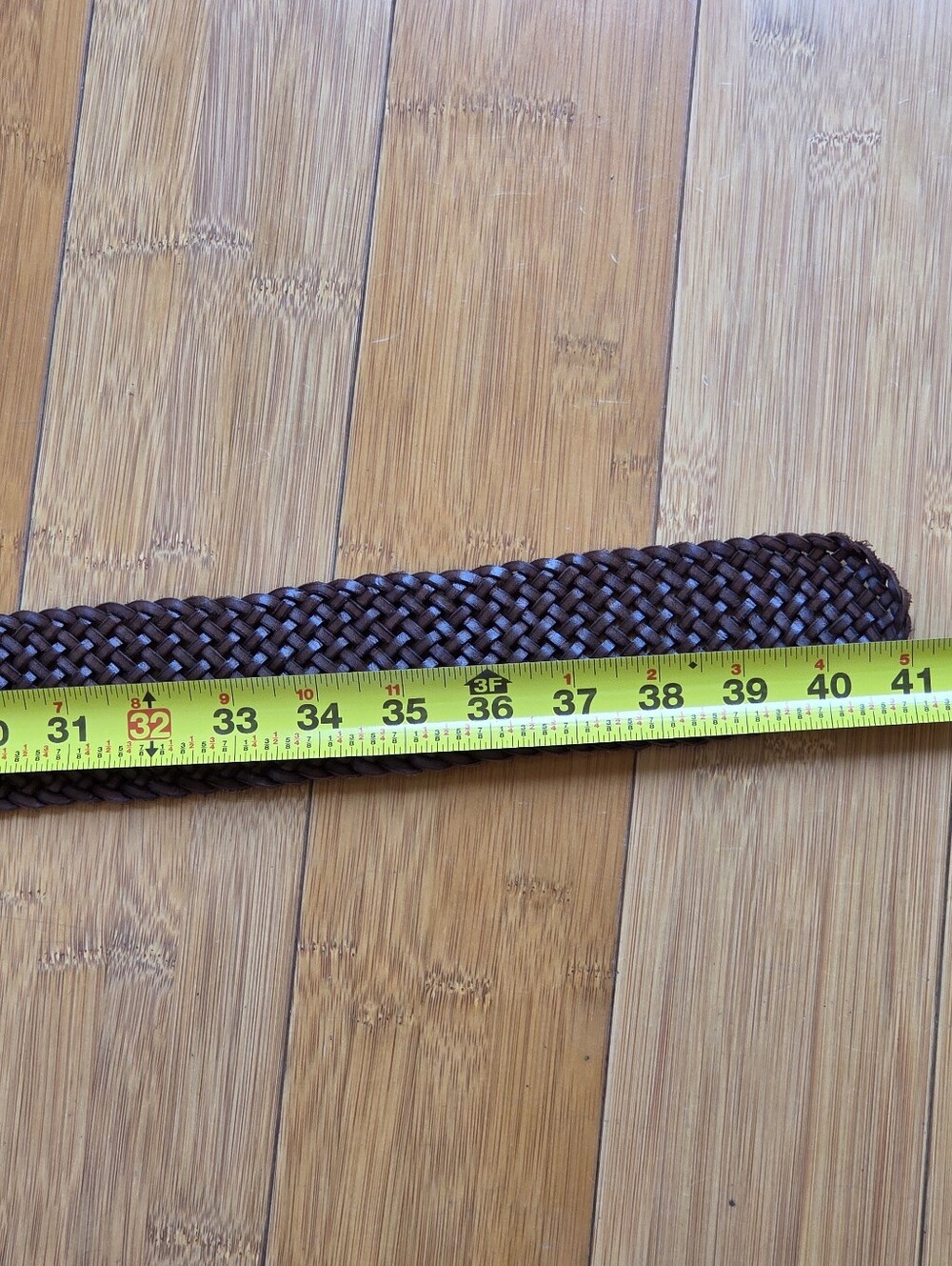 Banana Republic Leather Chocolate Brown Wide Braided Belt M Leather Buckle - Picture 13 of 16